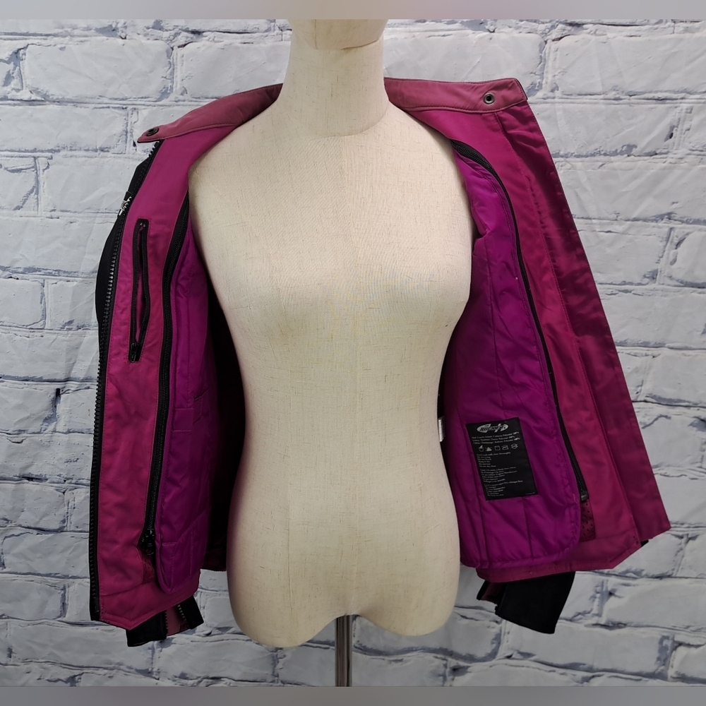 Joe Rocket Women's Motorcycle Jacket Pink Black Embellished Removable Liner XS - Picture 5 of 14